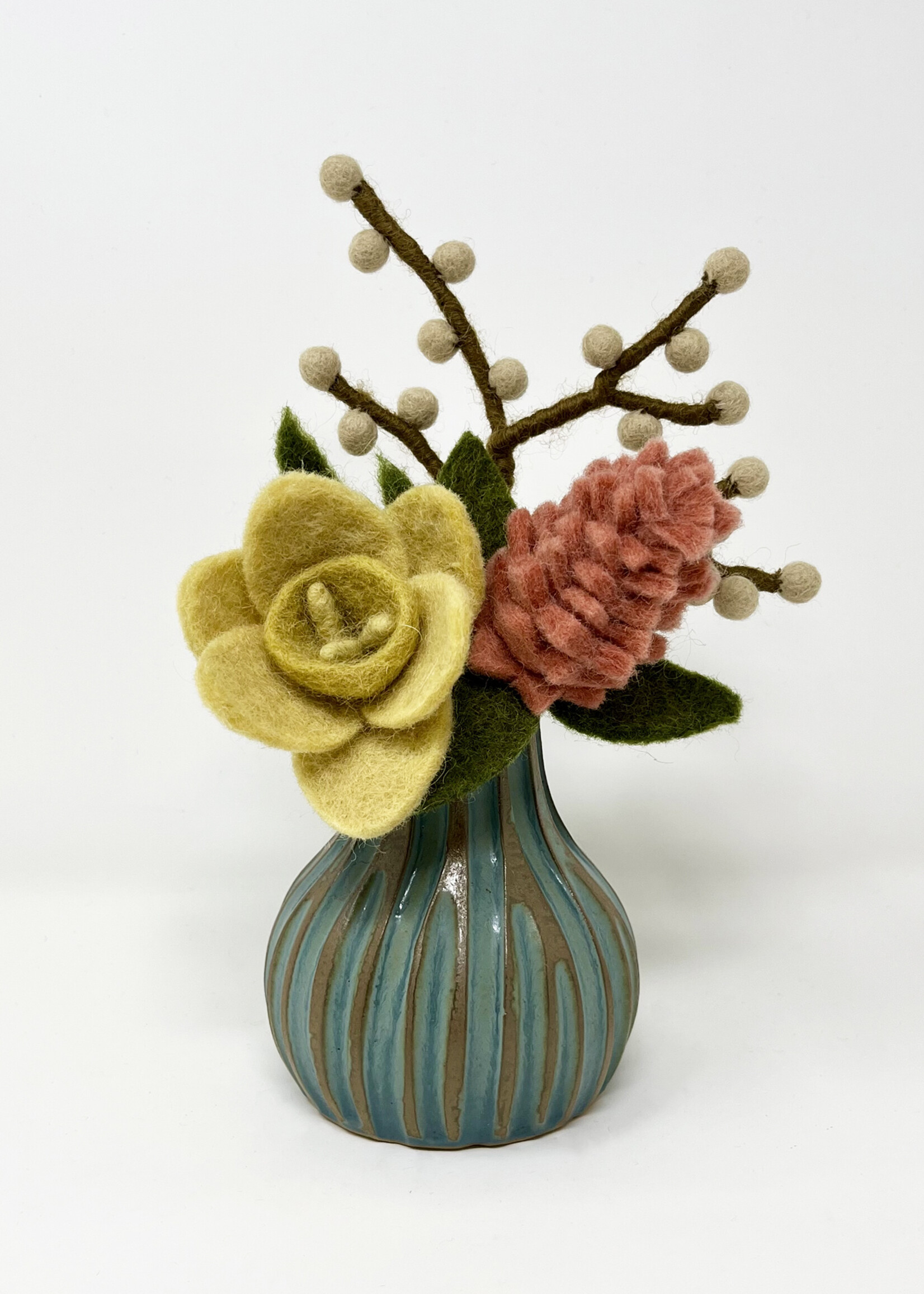 Ganesh Himal Carved Ceramic Bud Vase