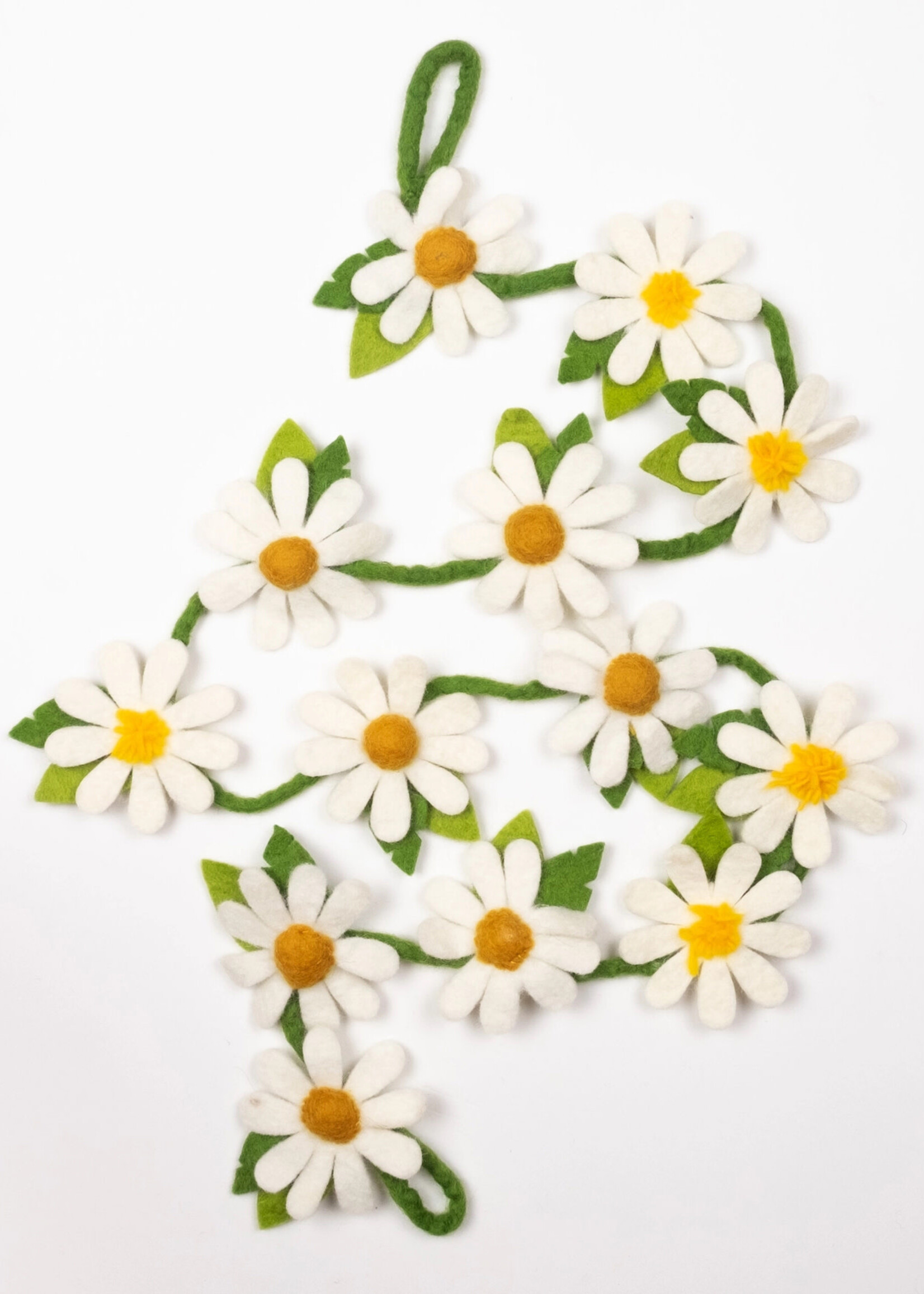 The Winding Road White Daisy Felt Garland