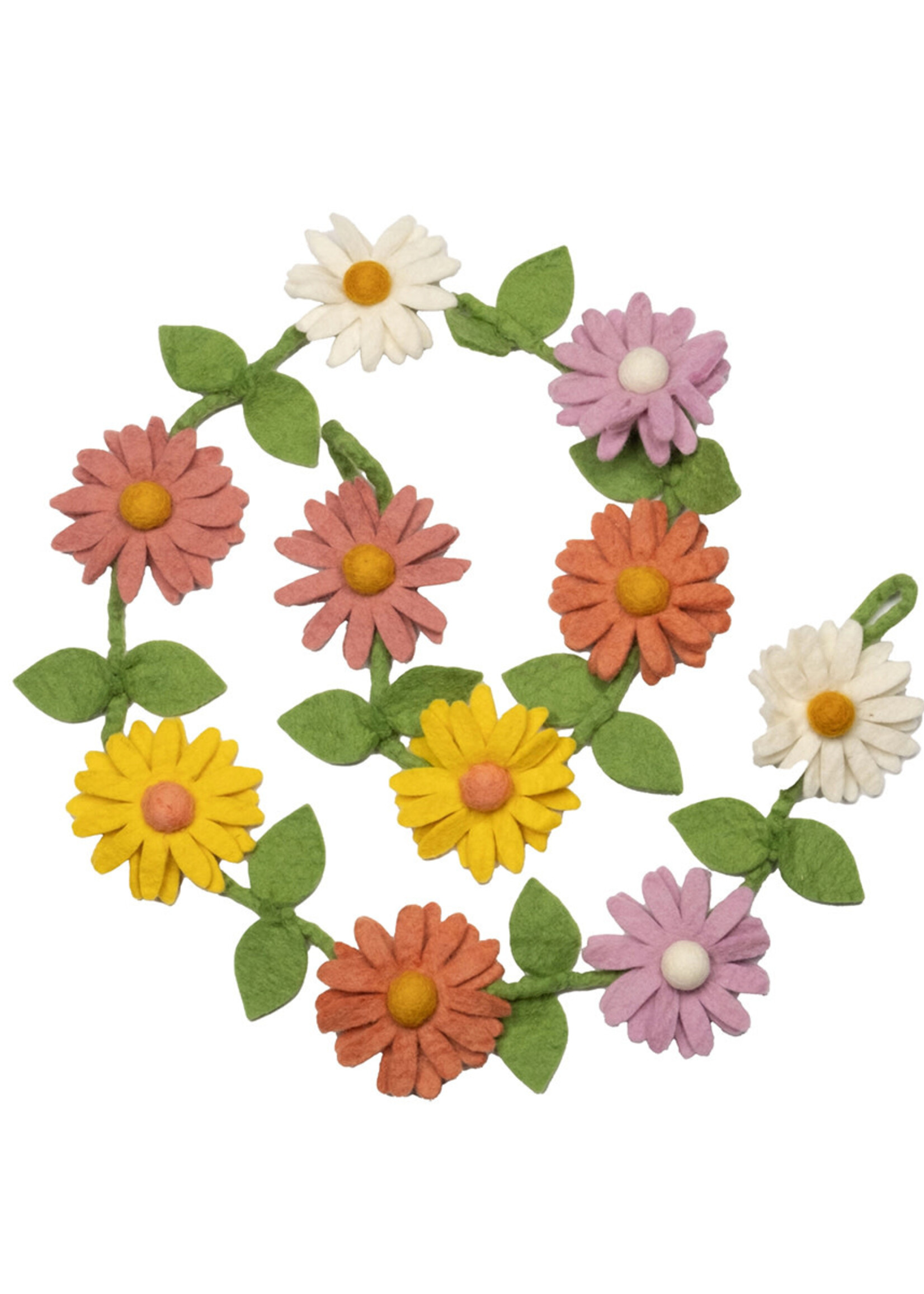 The Winding Road Pastel Daisy Felt Garland