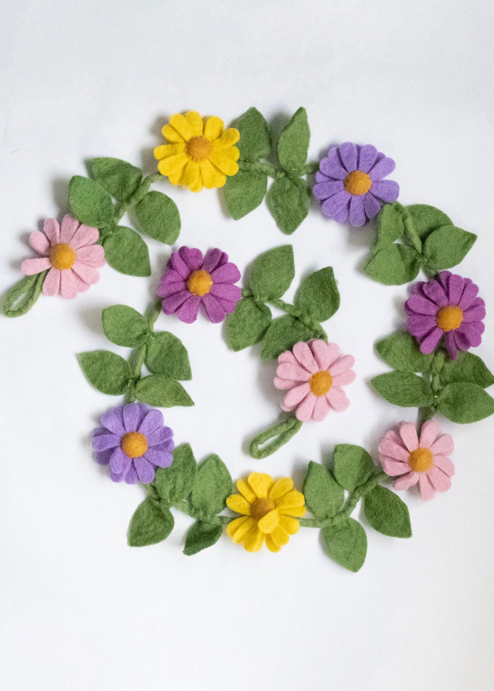 Purple, Pink and Yellow Felt Garland