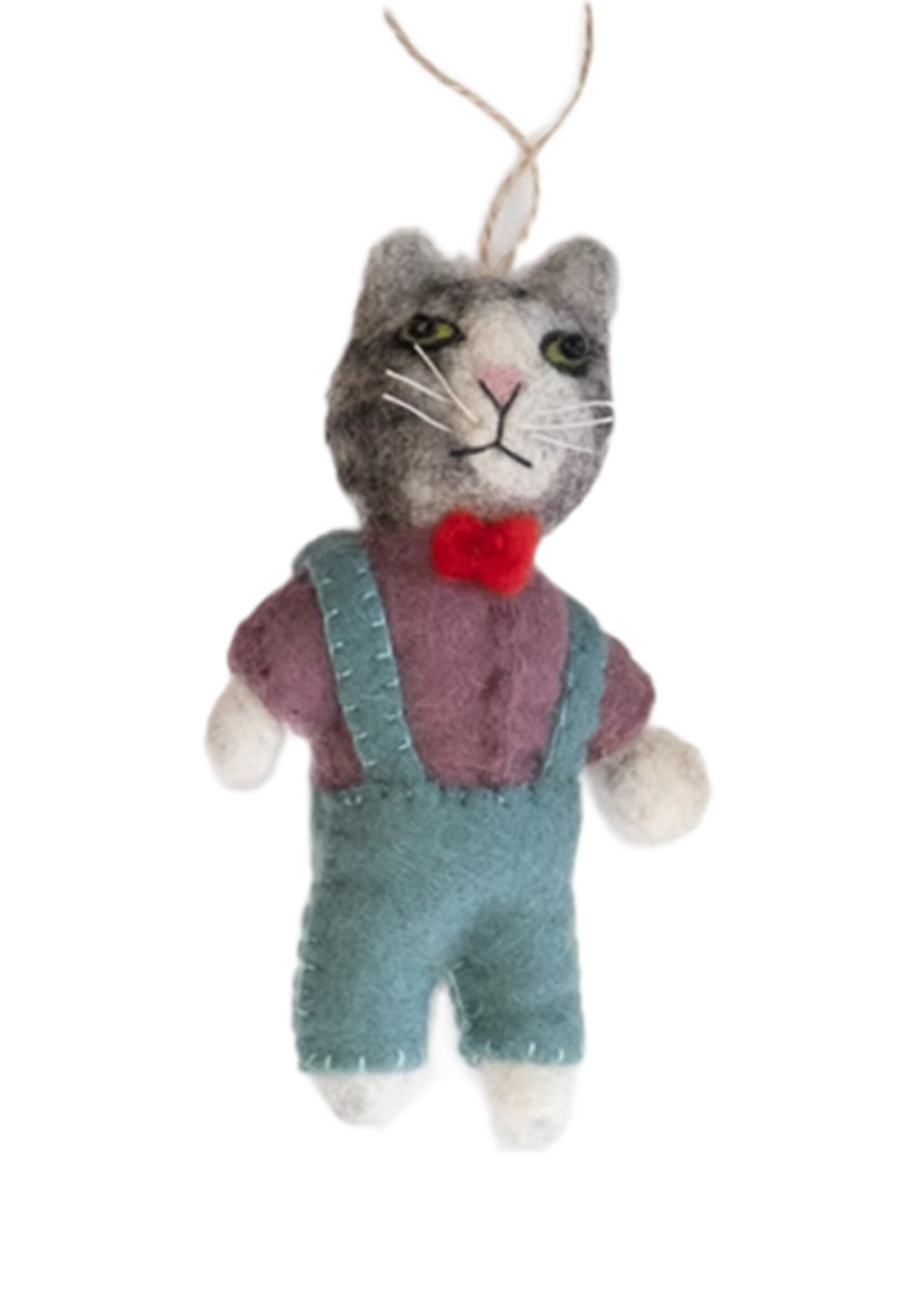 Dapper Cat Felt Ornament