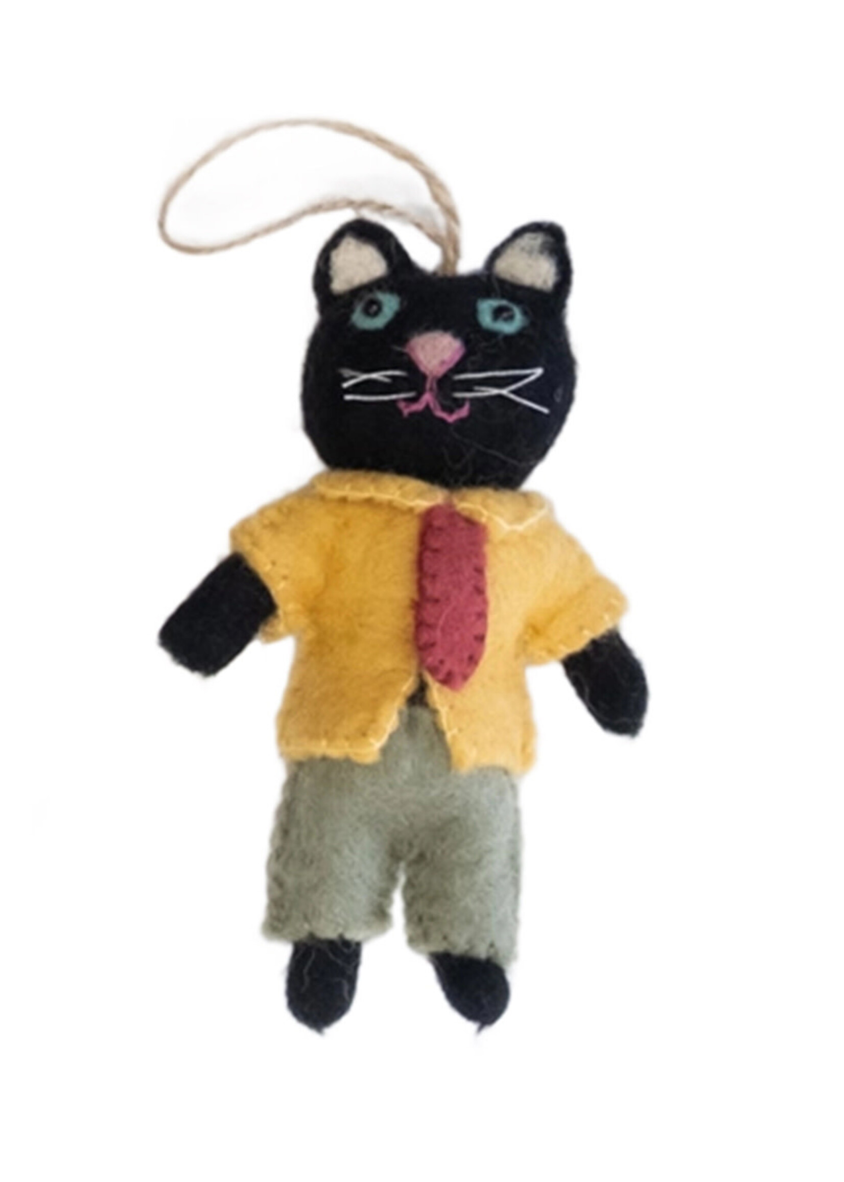 Dapper Cat Felt Ornament