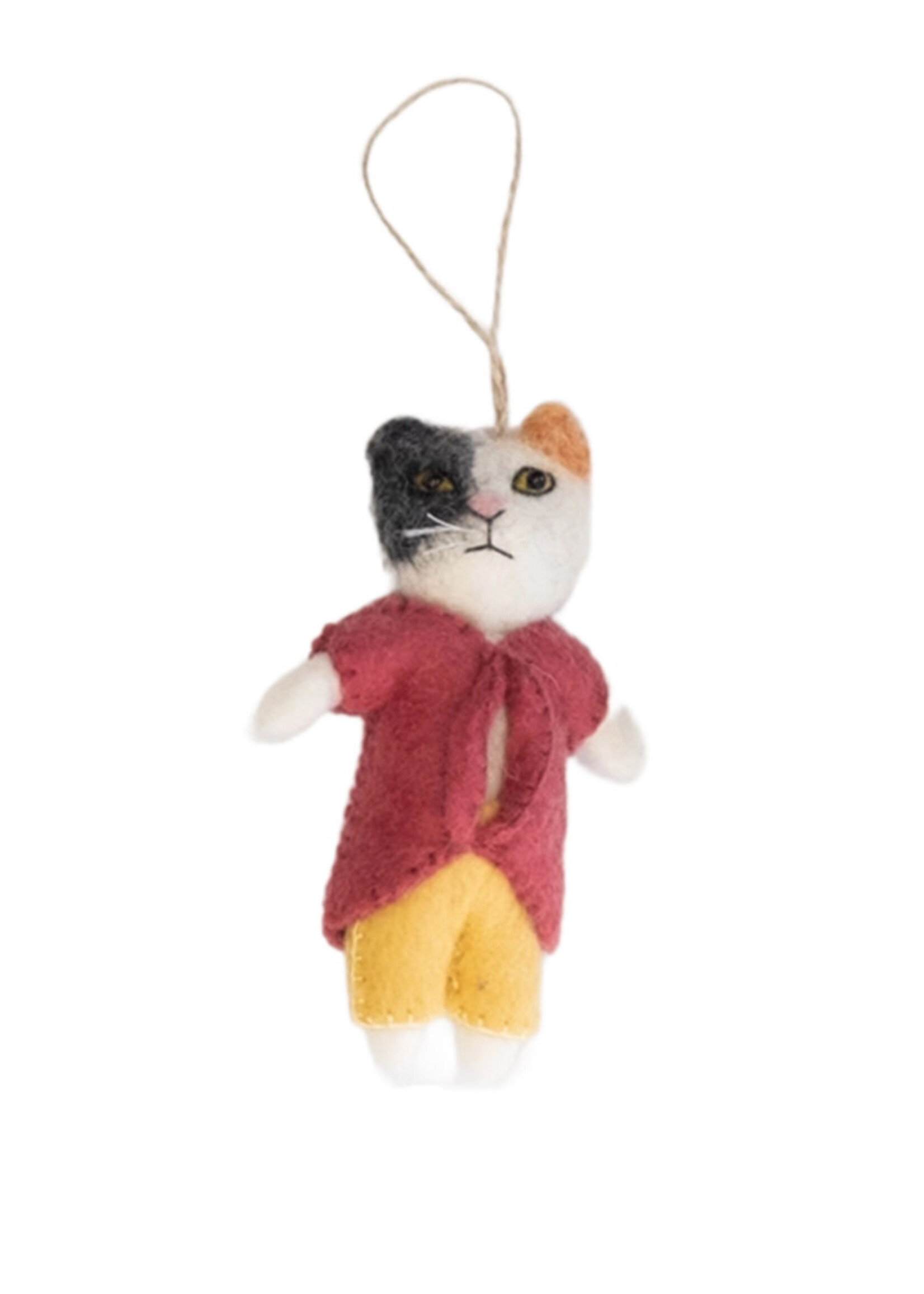 Dapper Cat Felt Ornament