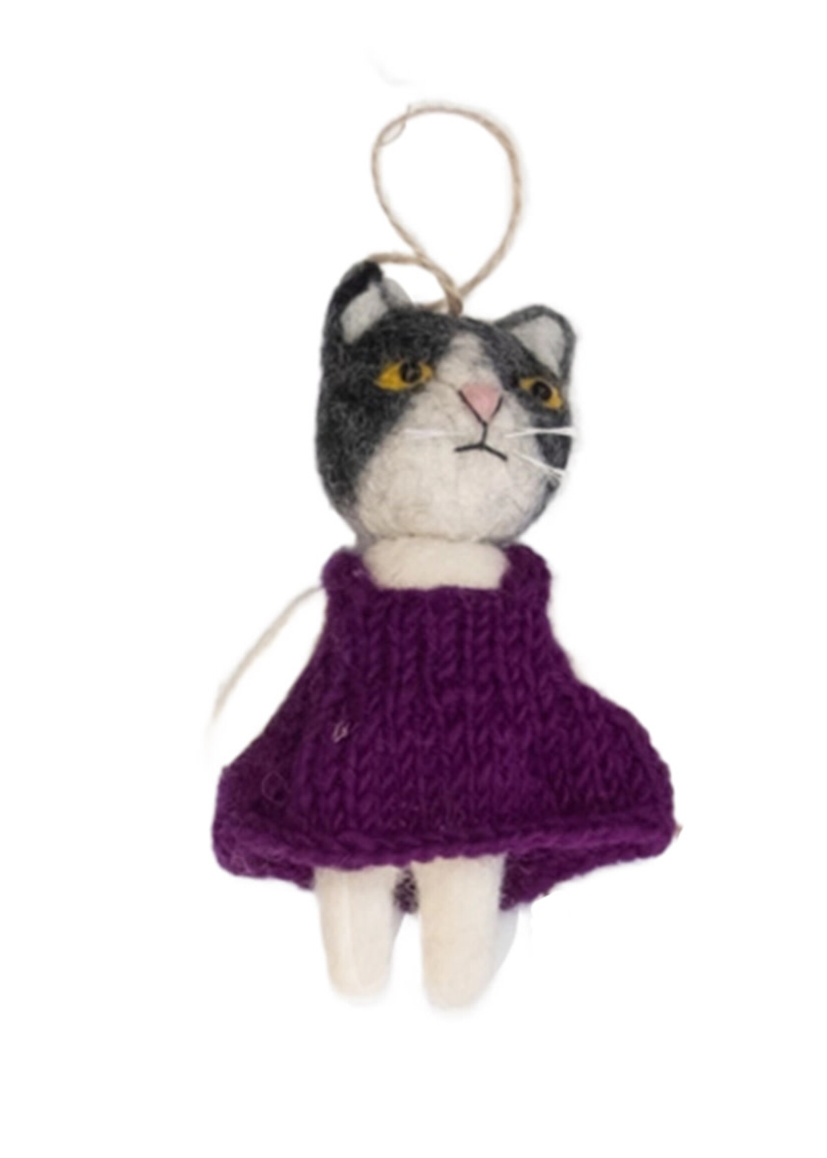 Dapper Cat Felt Ornament