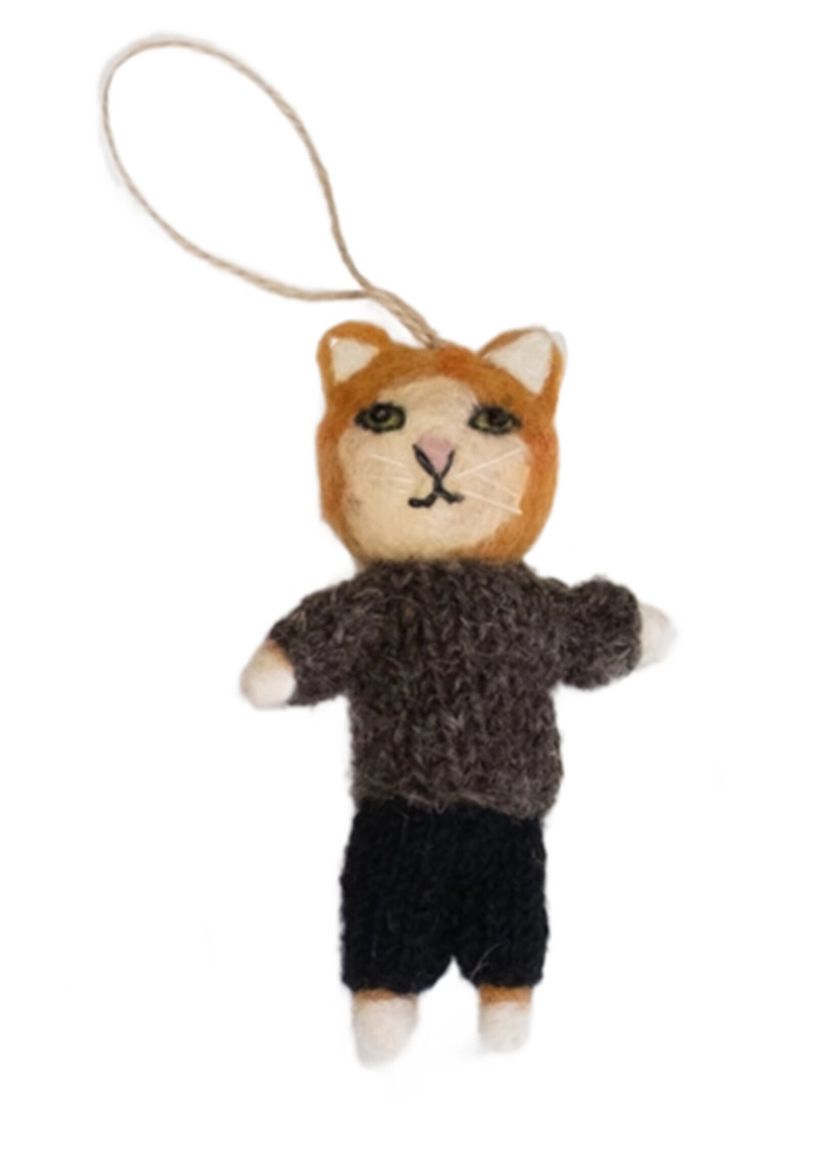 Dapper Cat Felt Ornament
