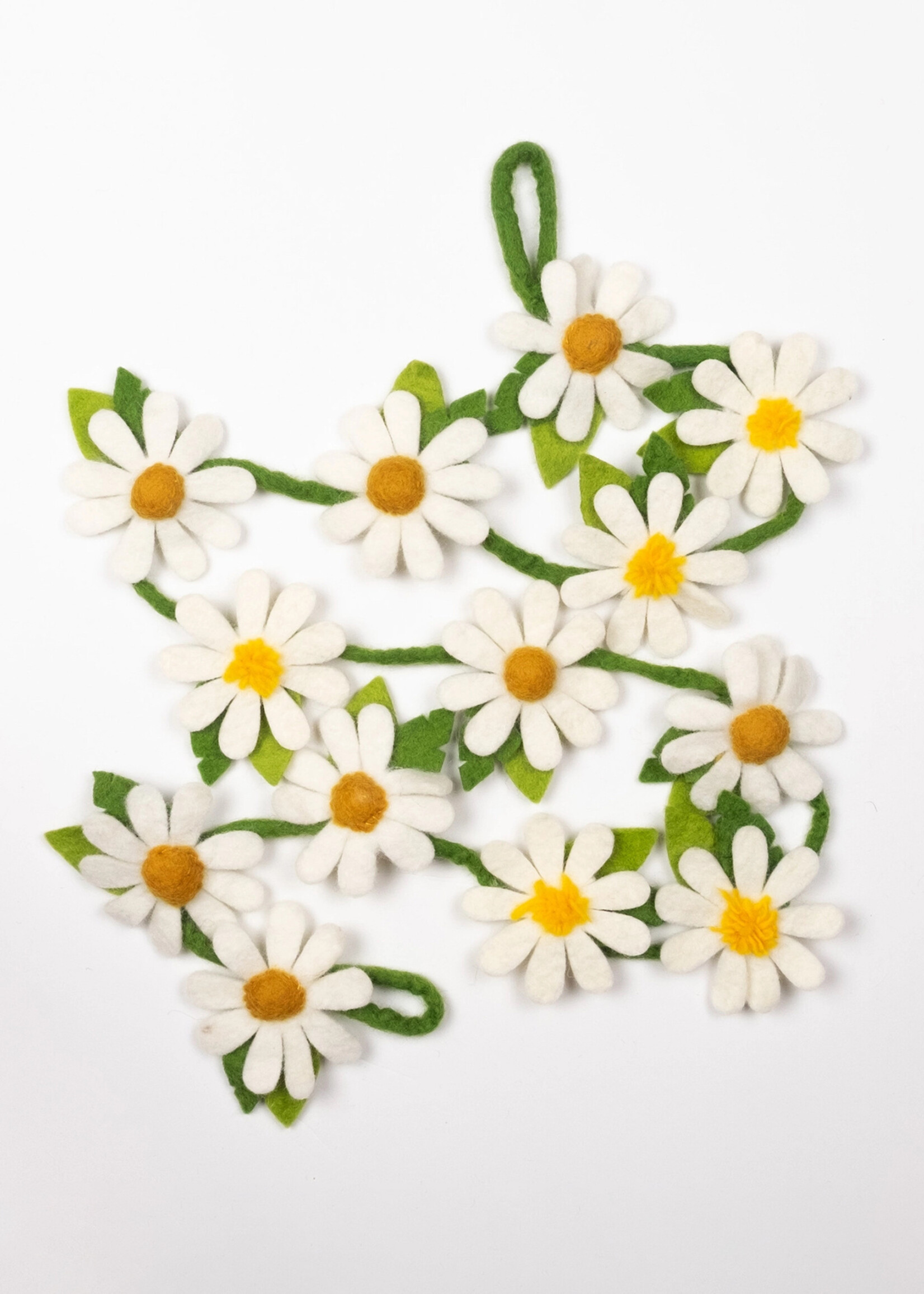 White Daisy Felt Garland