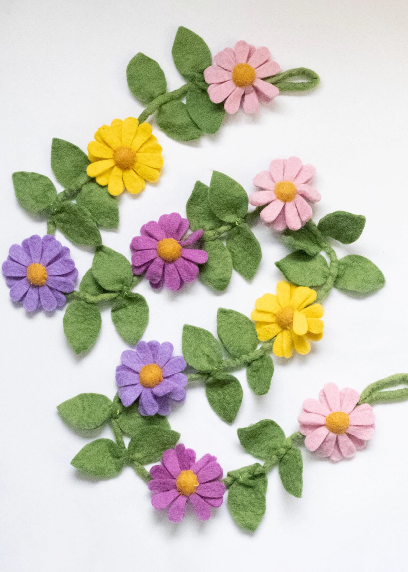 Purple, Pink and Yellow Felt Garland