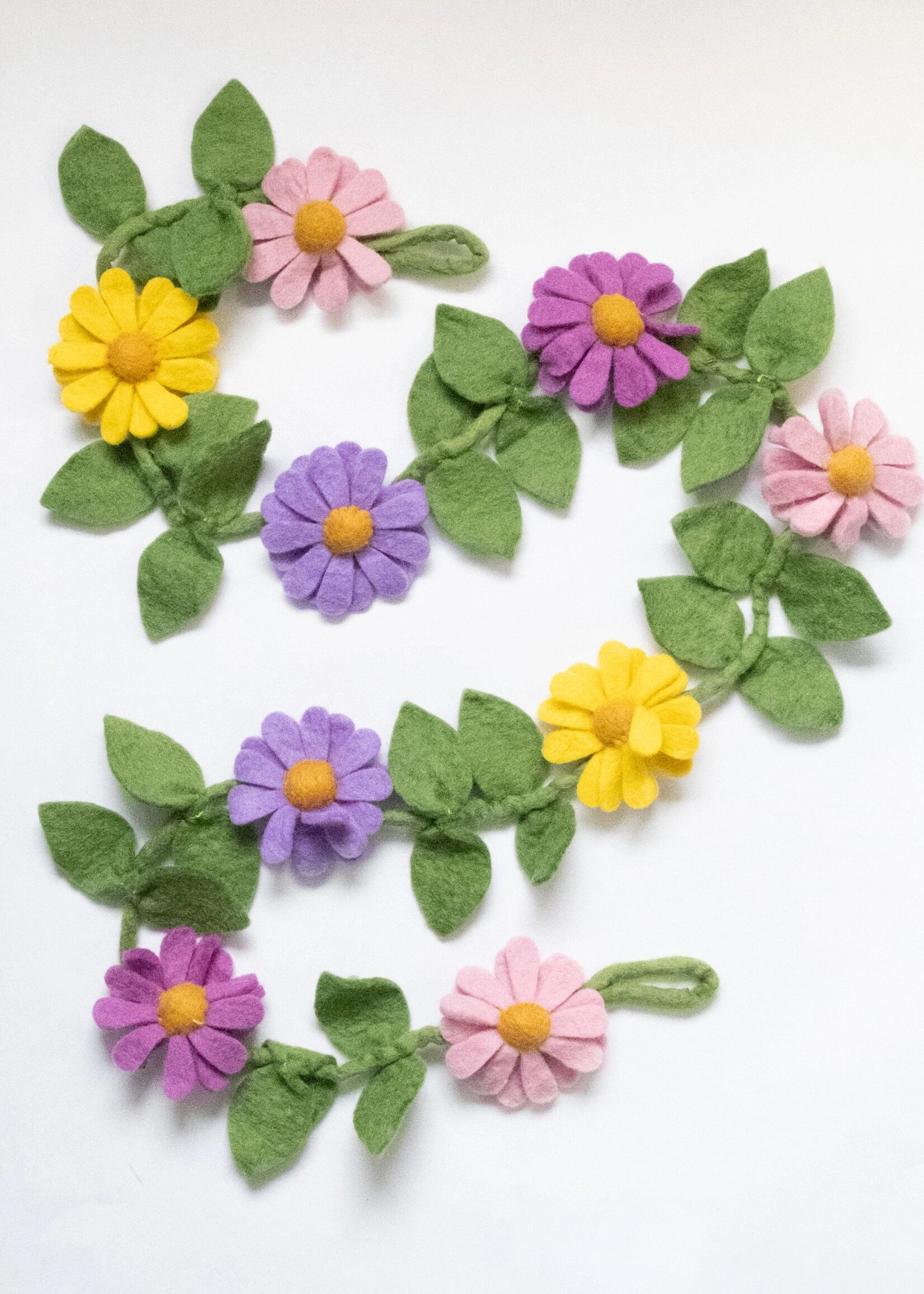 Purple, Pink and Yellow Felt Garland