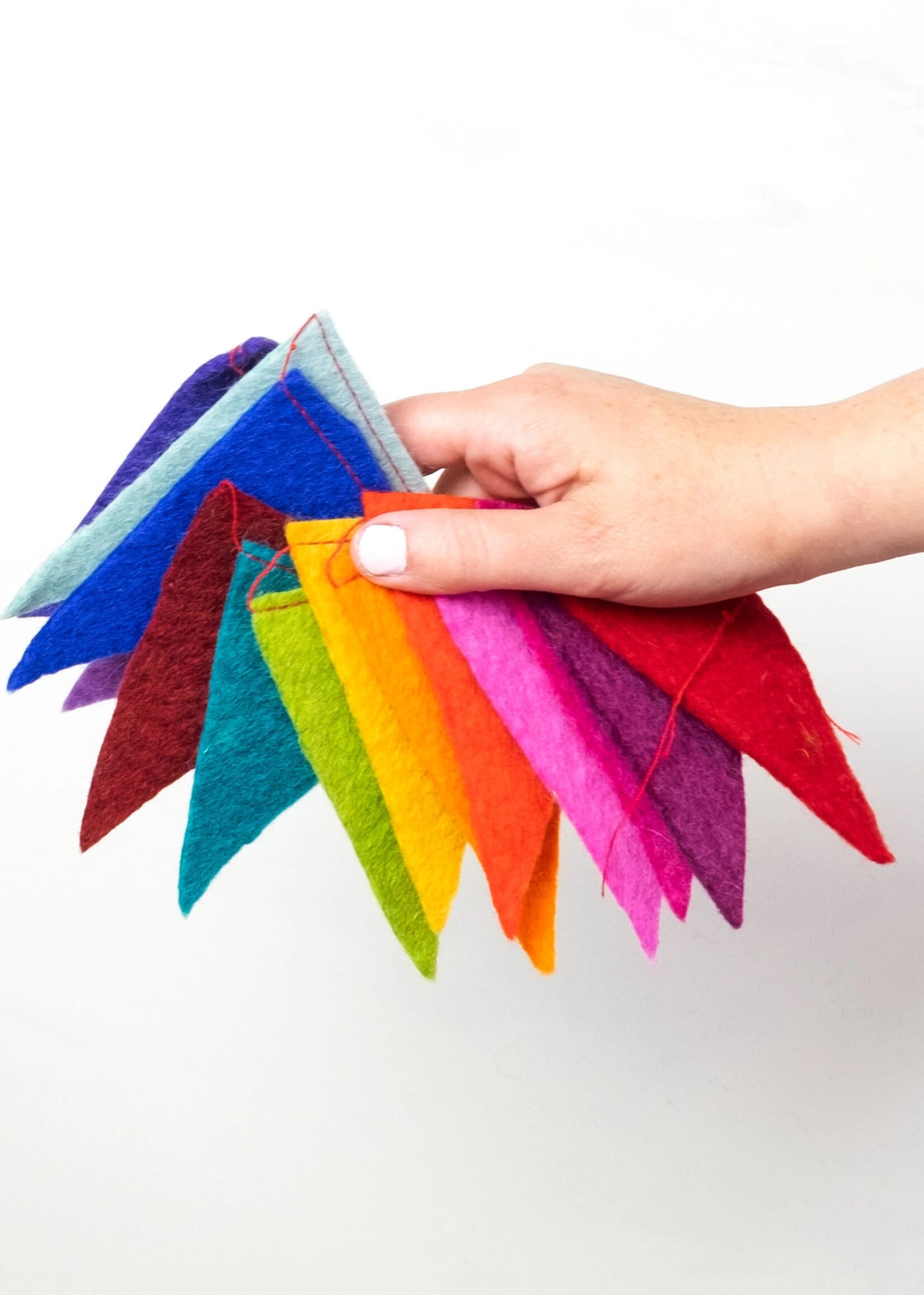The Winding Road Rainbow Flags Felt Garland