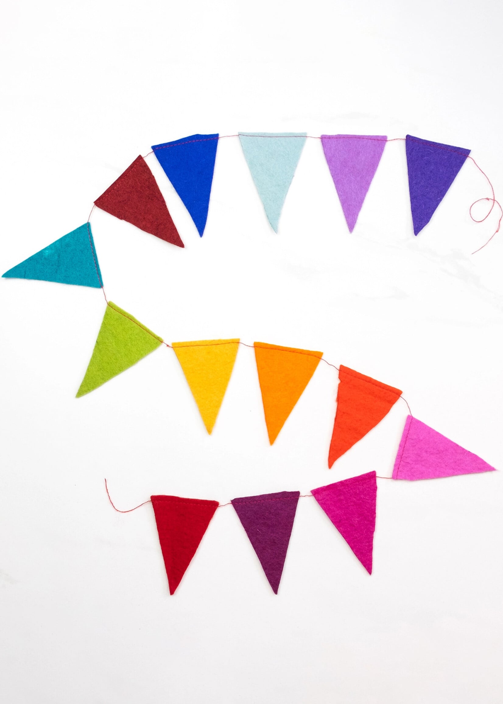 The Winding Road Rainbow Flags Felt Garland