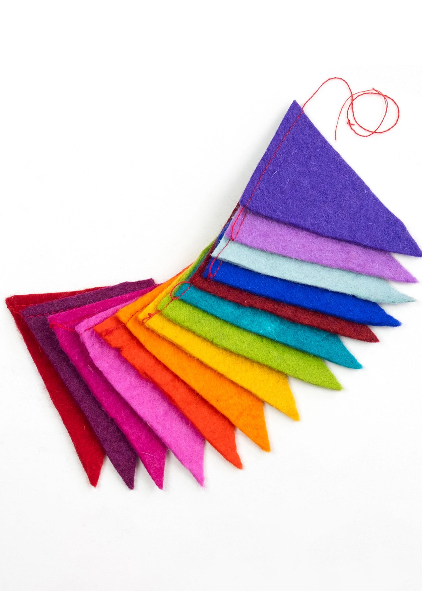The Winding Road Rainbow Flags Felt Garland