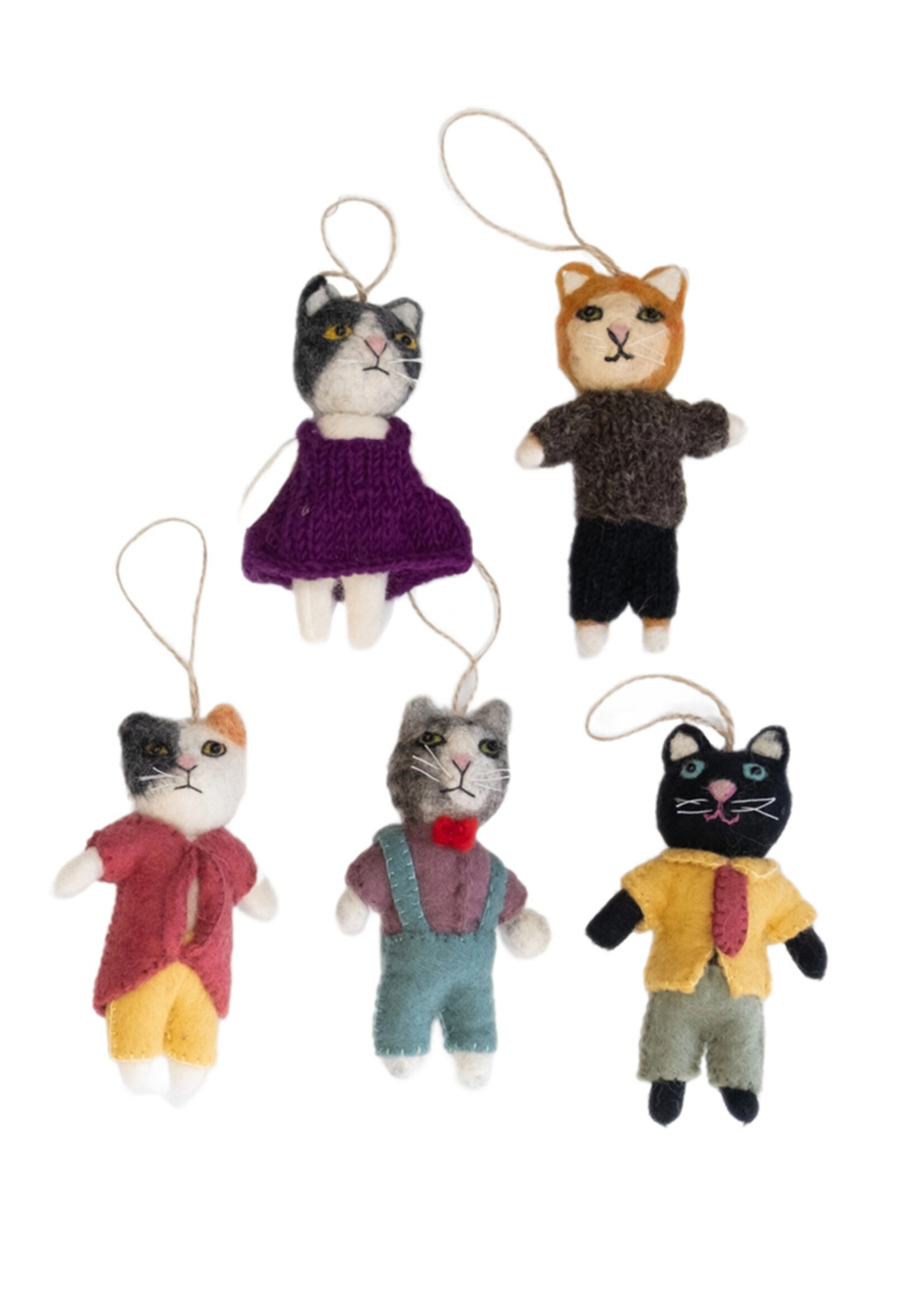 Dapper Cat Felt Ornament