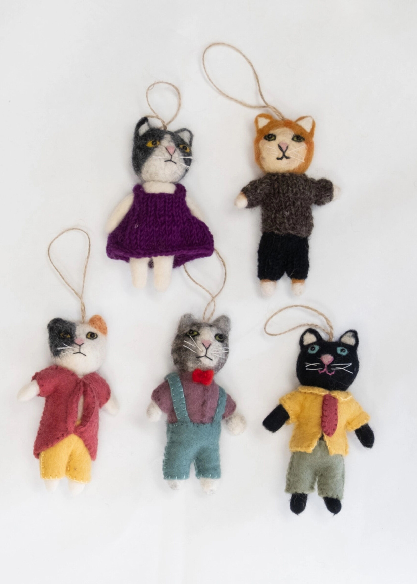 Dapper Cat Felt Ornament