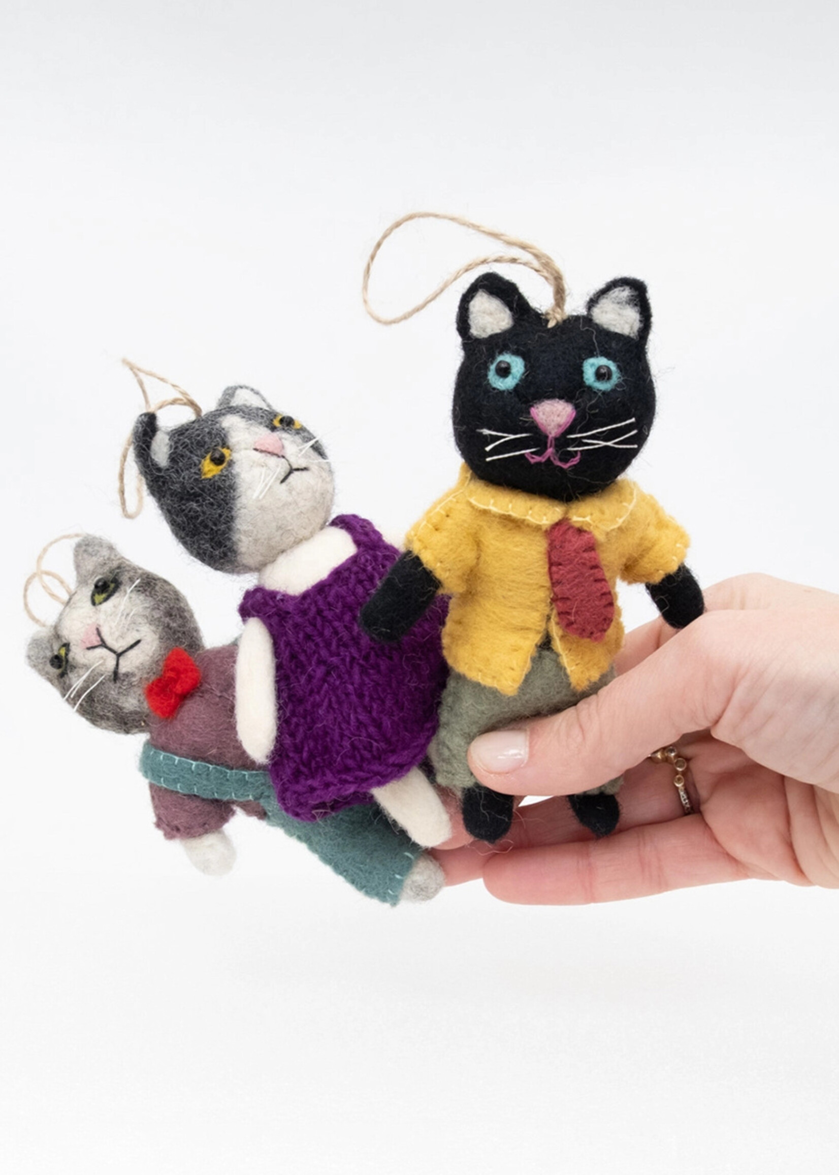 Dapper Cat Felt Ornament