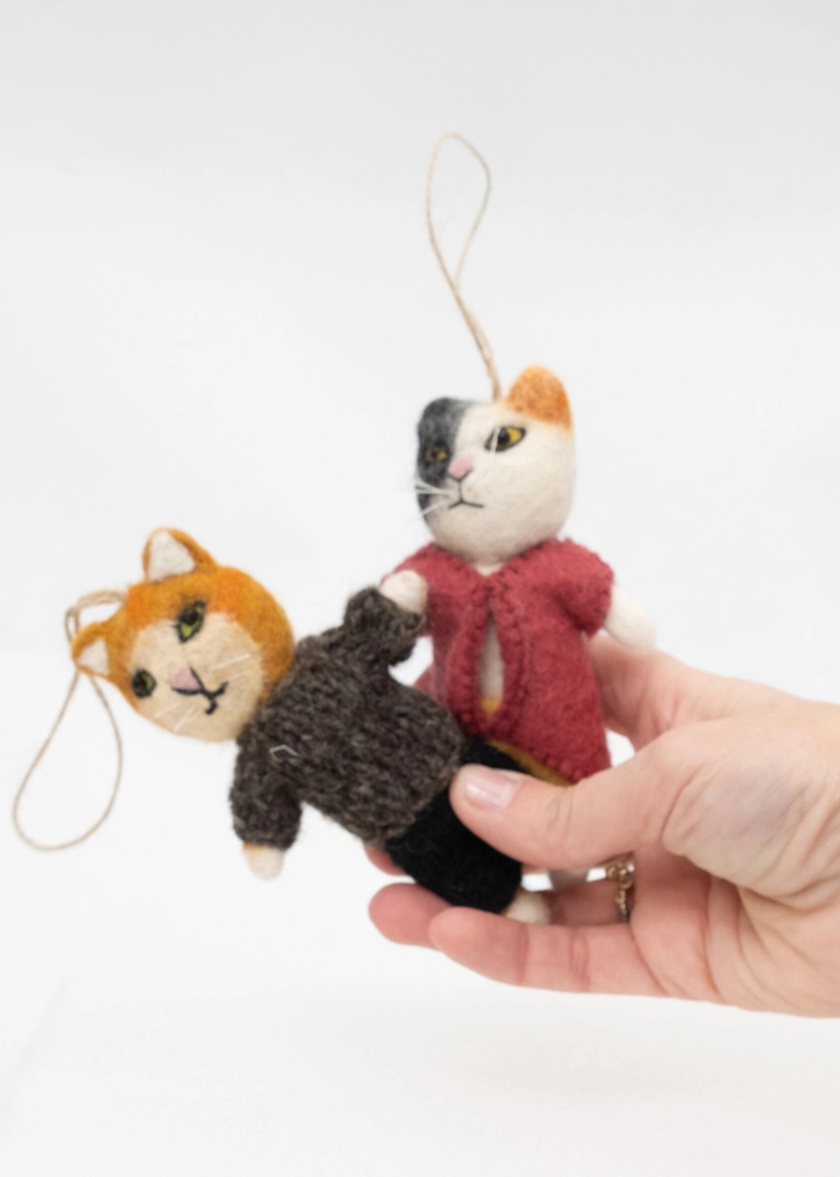 Dapper Cat Felt Ornament