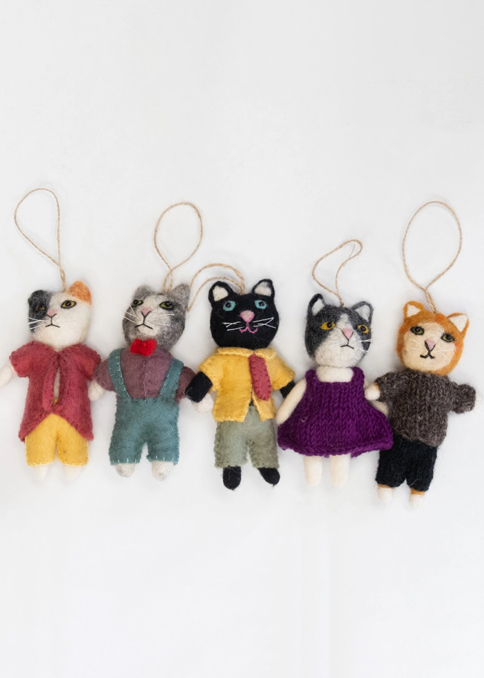 Dapper Cat Felt Ornament
