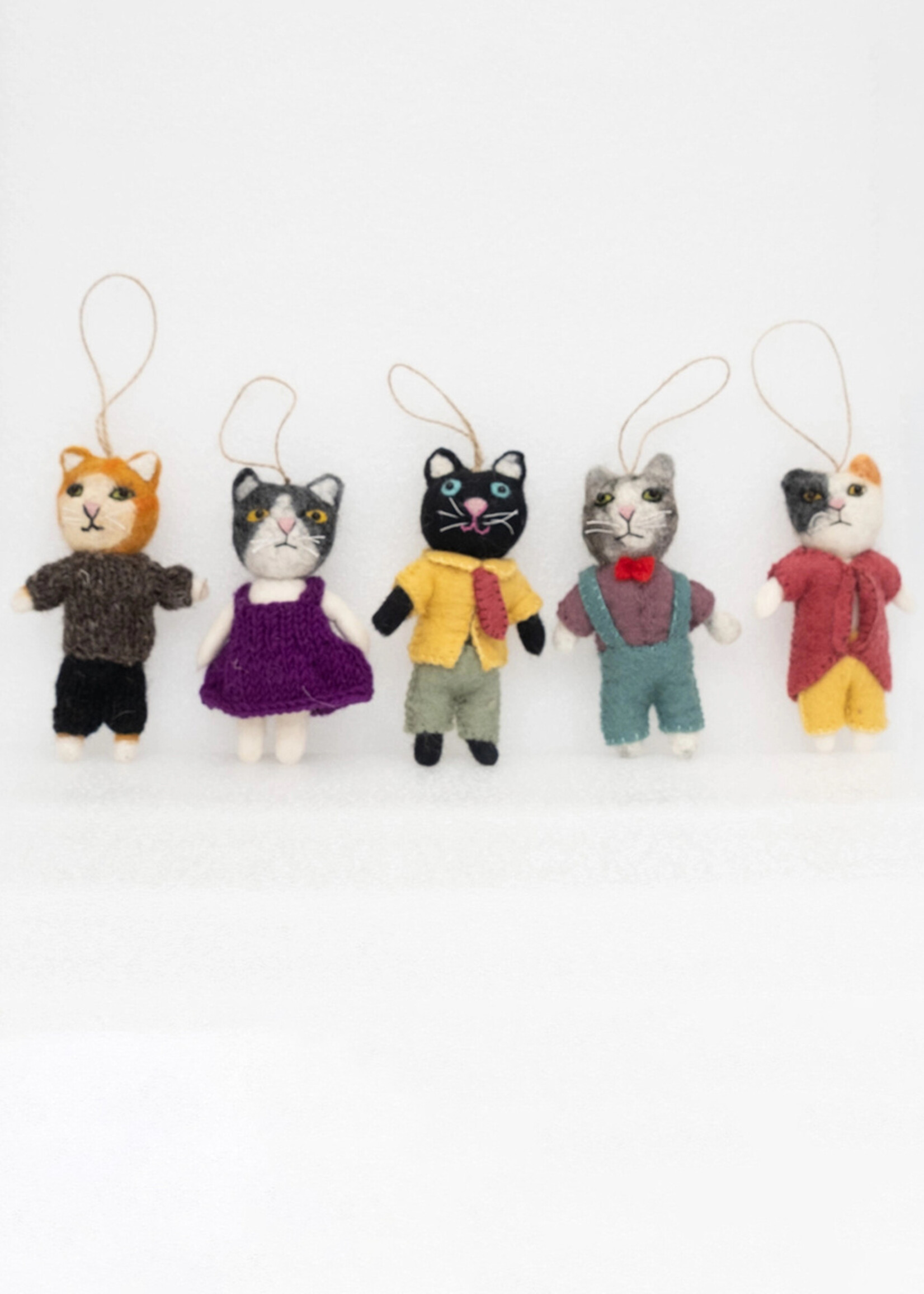 Dapper Cat Felt Ornament