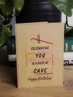 Rosie's Boutique Haiti Celebrating You Piece of Birthday Cake Handstitched Card