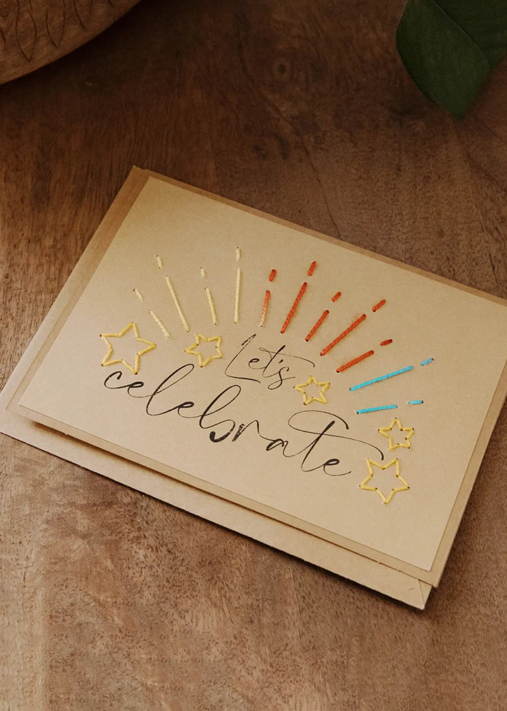 Rosie's Boutique Haiti Let's Celebrate Handstitched Card