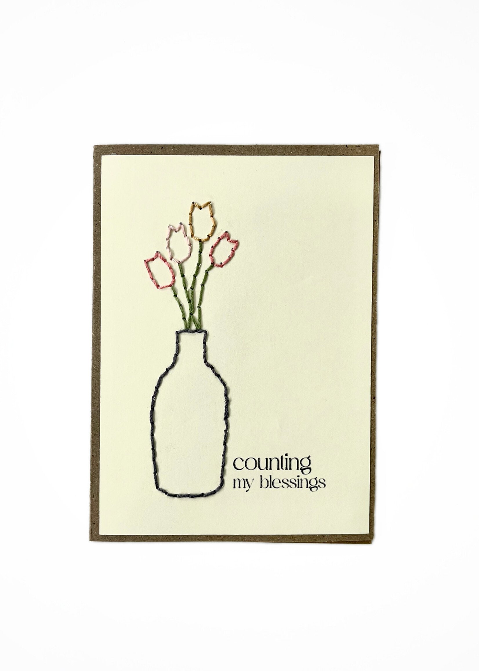 Rosie's Boutique Haiti Counting My Blessings Handstitched Card