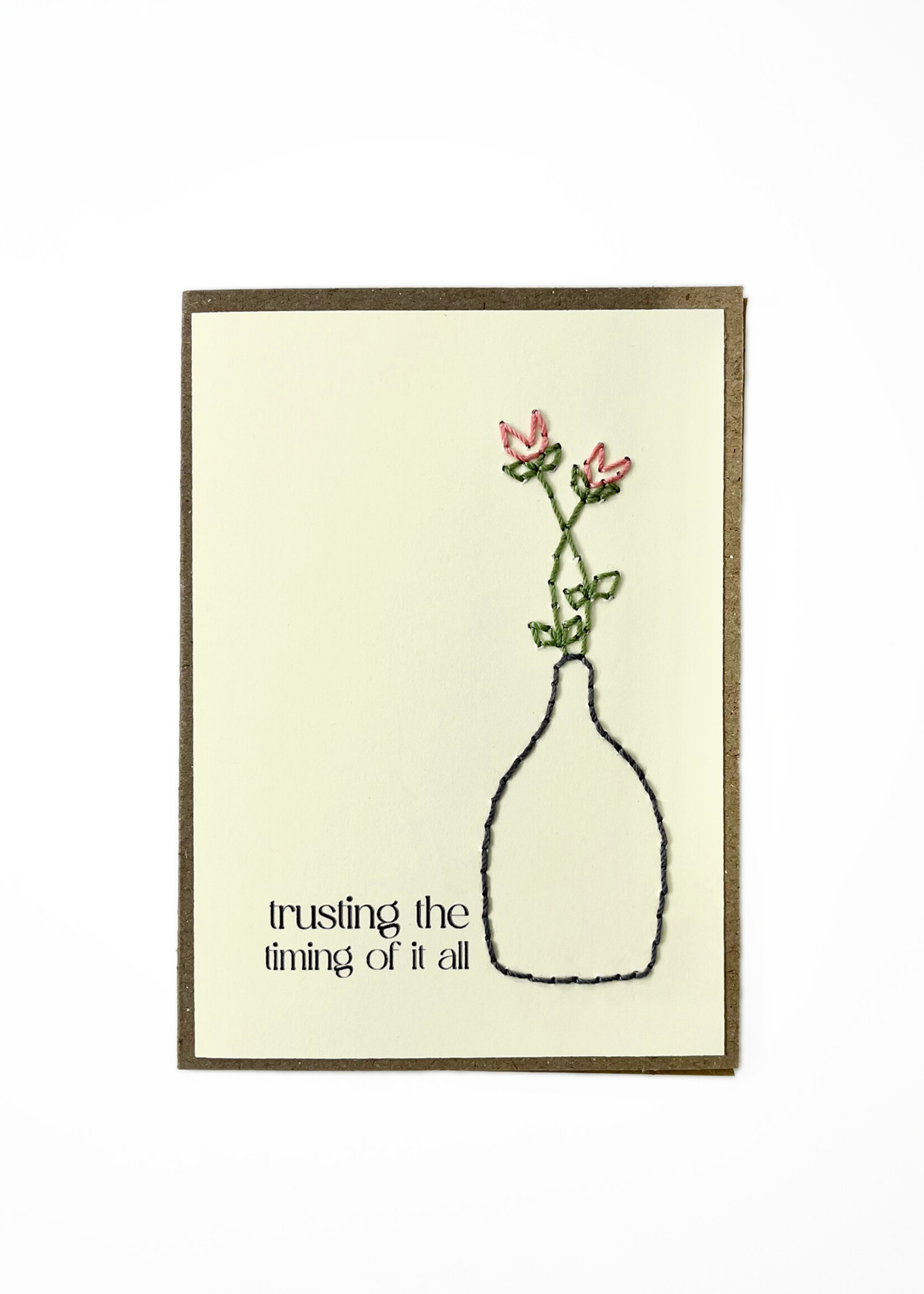 Rosie's Boutique Haiti Trust the Timing Handstitched Card