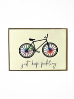 Rosie's Boutique Haiti Just Keep Pedaling Bike Handstitched Card