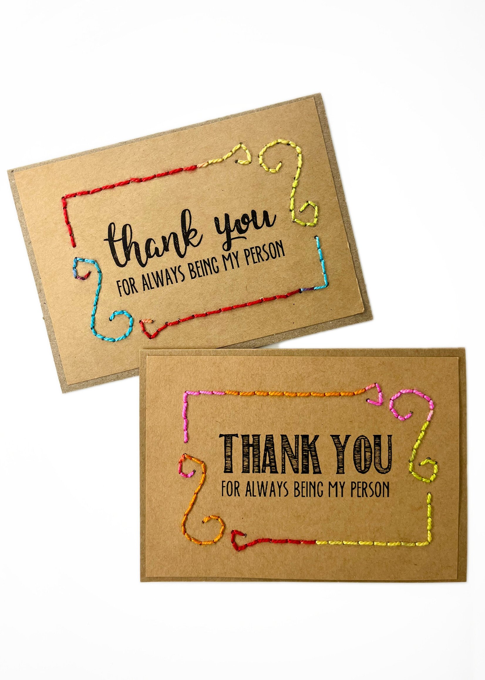 Rosie's Boutique Haiti Thank You For Being My Person Handstitched Card