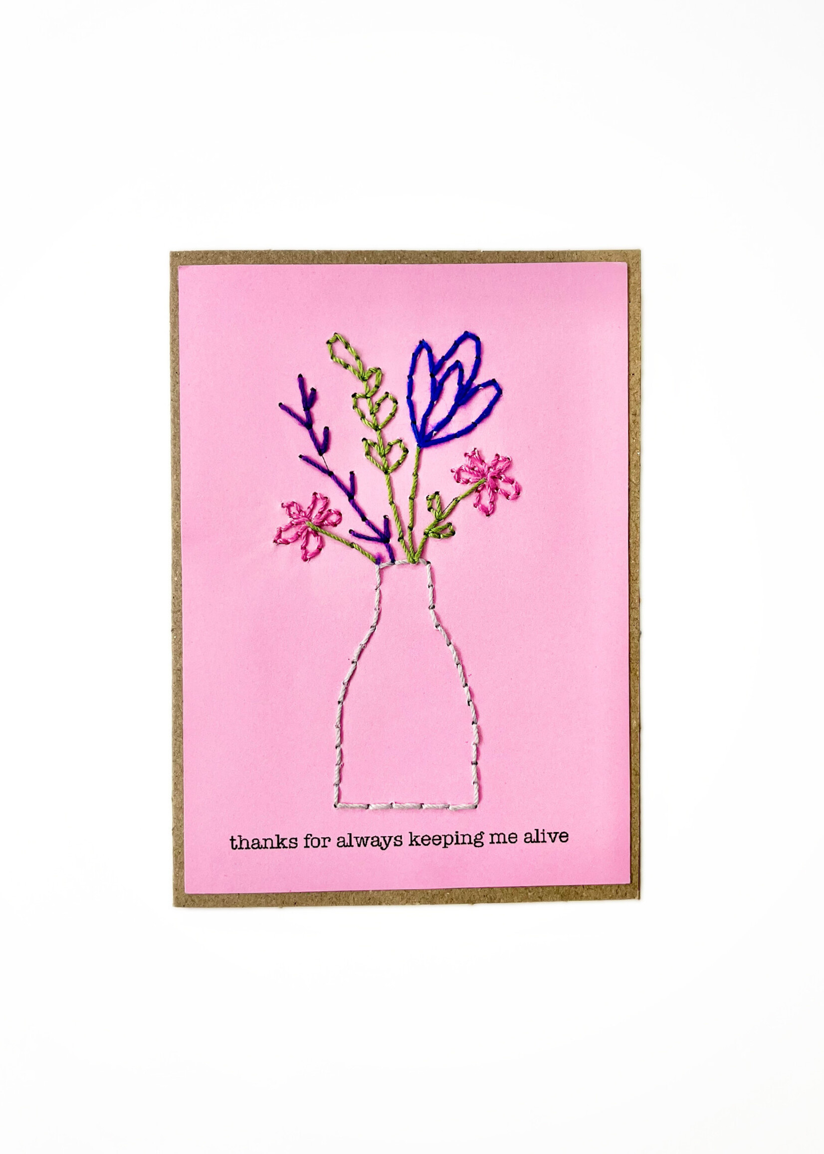 Rosie's Boutique Haiti Thanks For Keeping Me Alive Handstitched Card