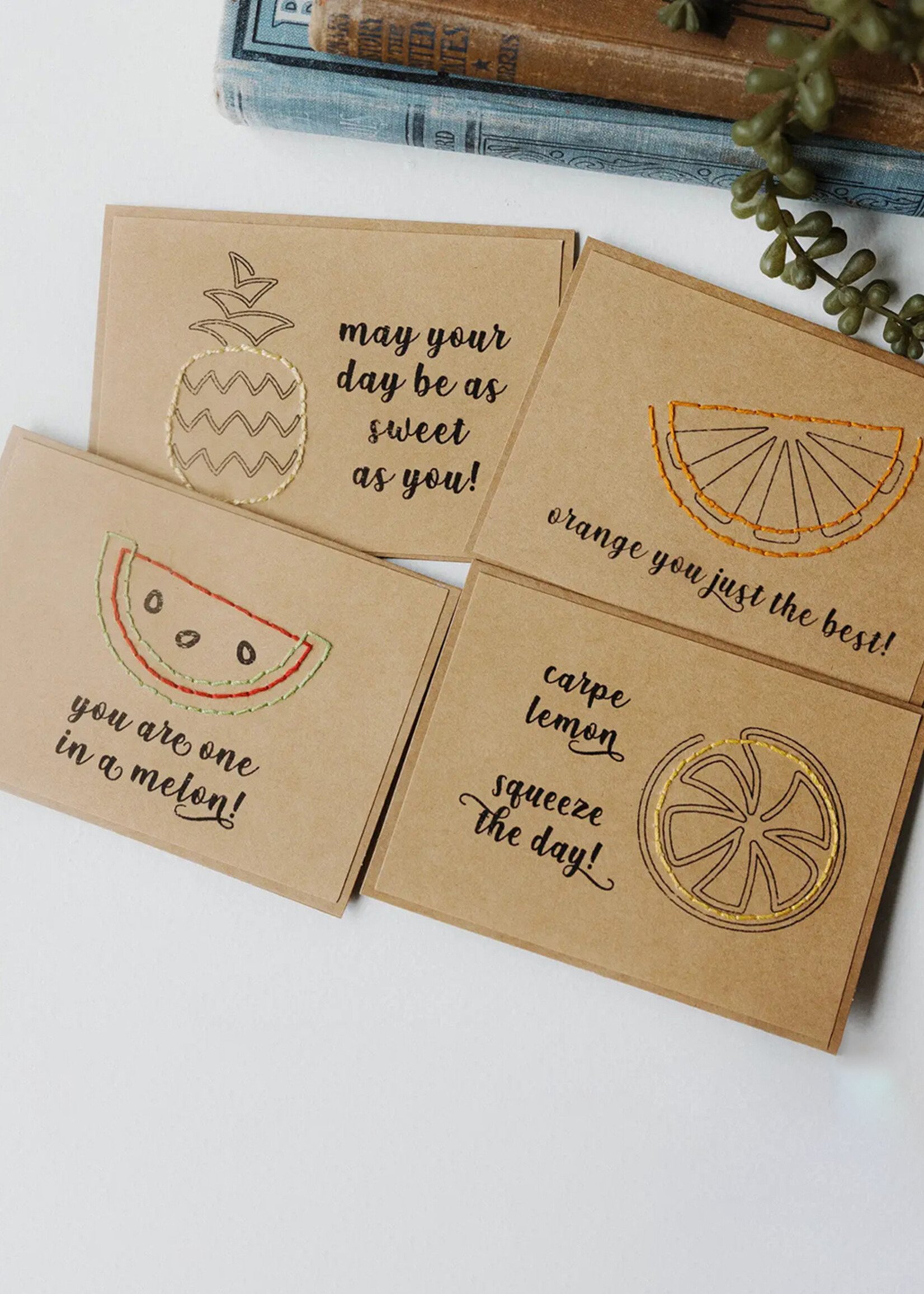 Rosie's Boutique Haiti Fruity Greetings Handstitched Card