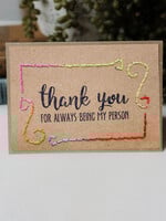 Rosie's Boutique Haiti Thank You For Being My Person Handstitched Card