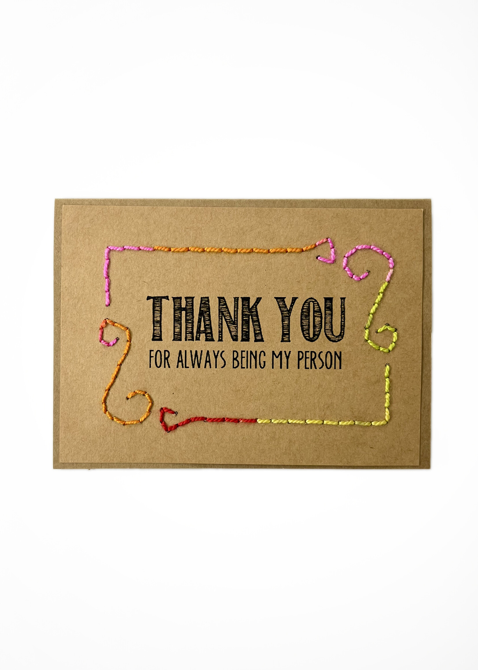 Rosie's Boutique Haiti Thank You For Being My Person Handstitched Card
