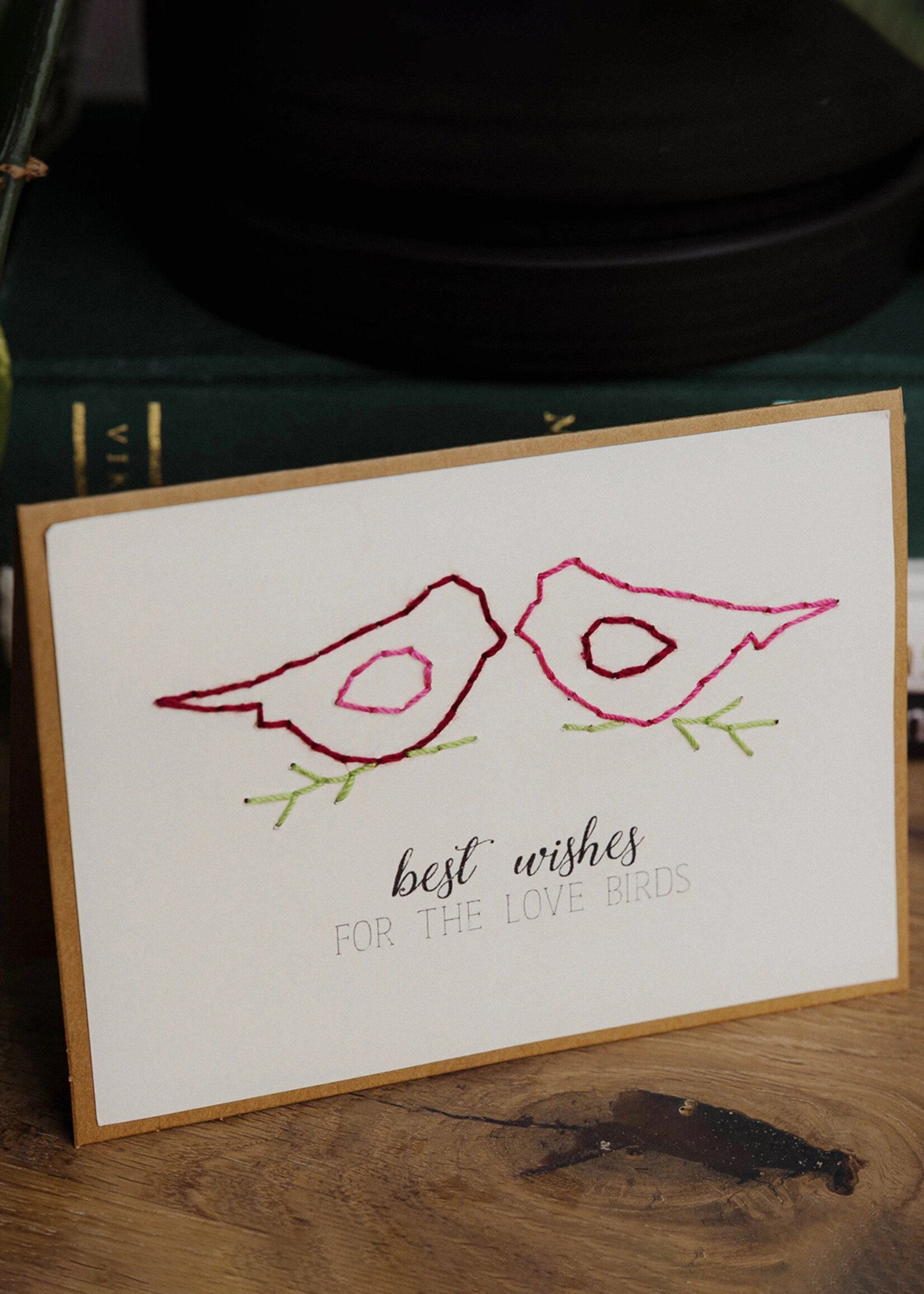 Rosie's Boutique Haiti Love Birds Handstitched Card