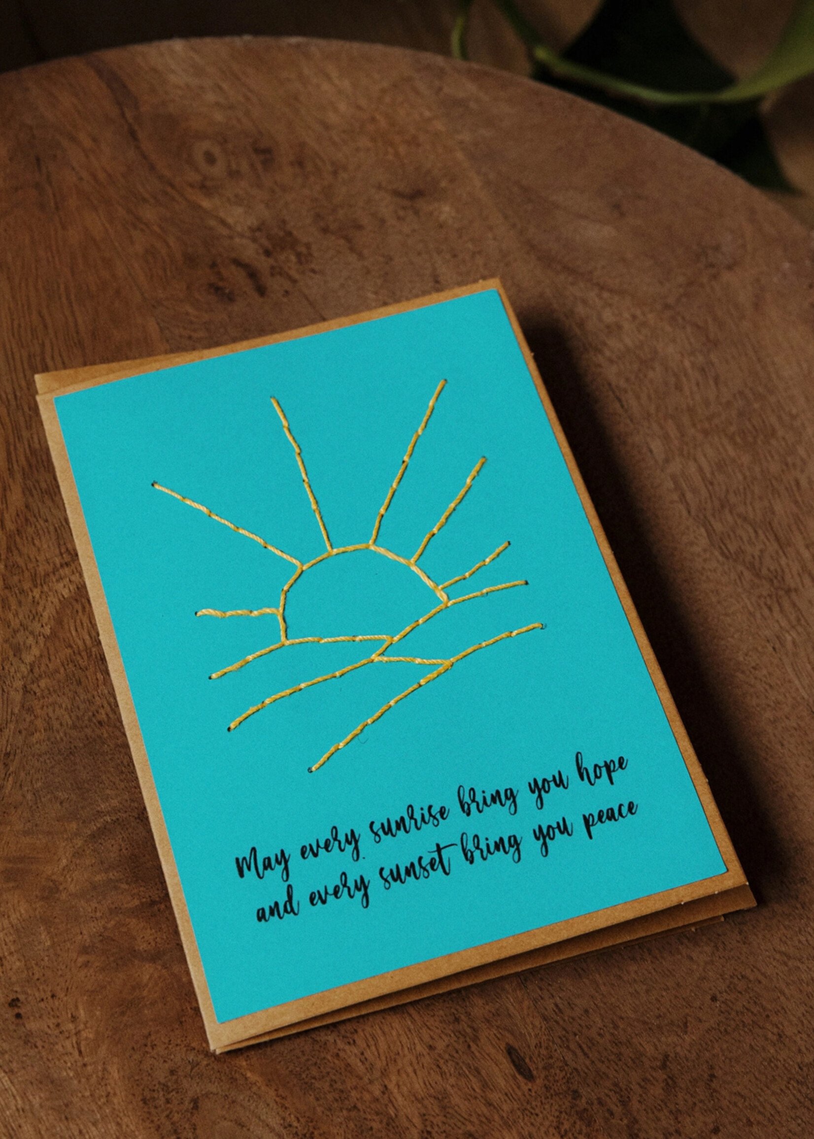 Rosie's Boutique Haiti Every Sunrise Handstitched Card