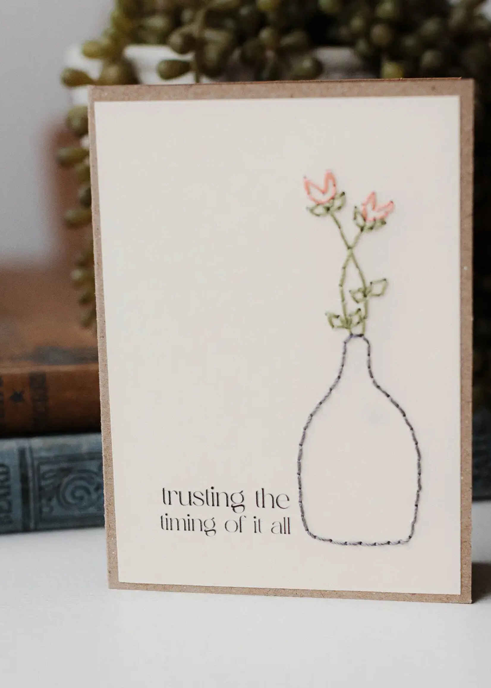 Rosie's Boutique Haiti Trust the Timing Handstitched Card