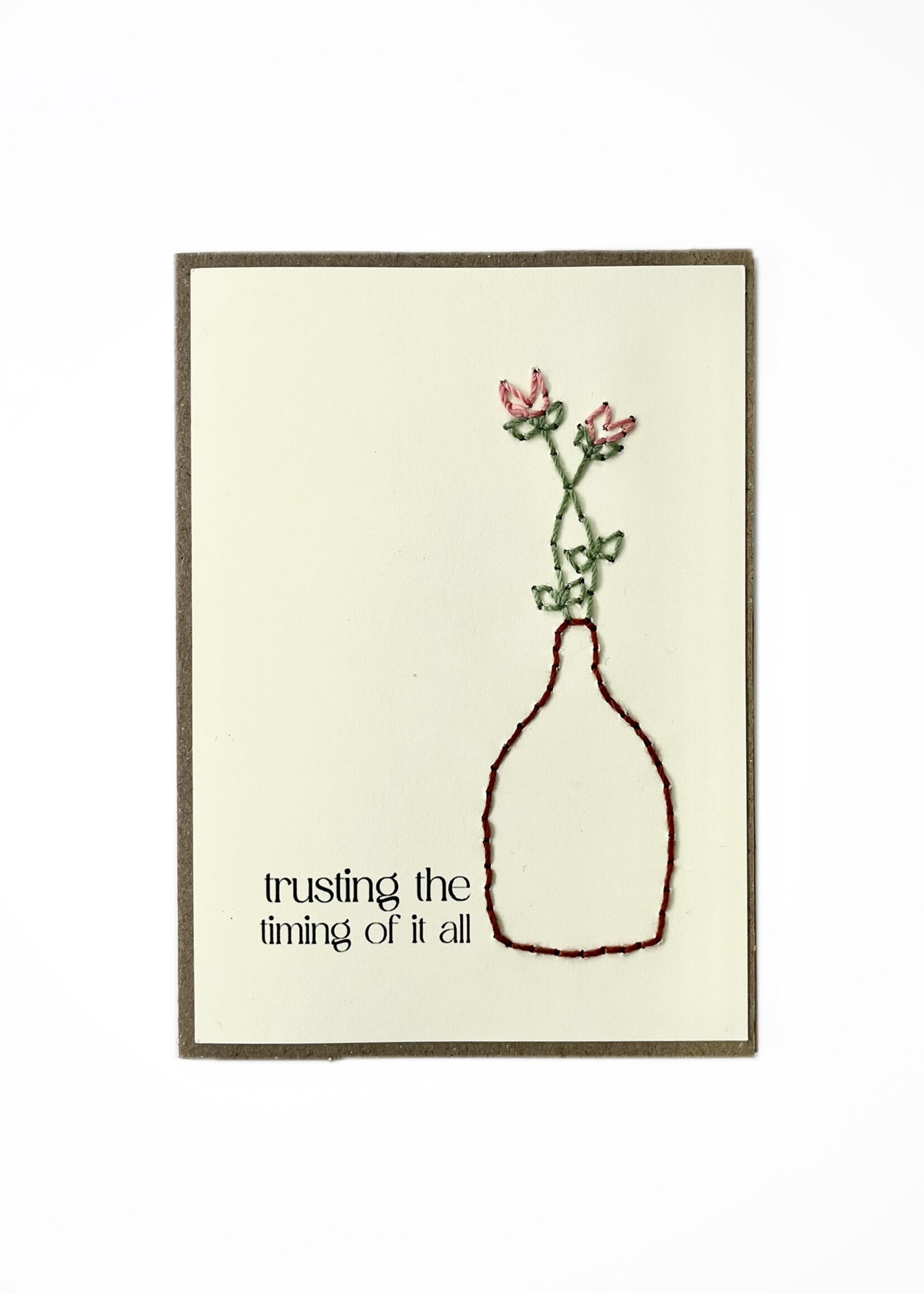 Rosie's Boutique Haiti Trust the Timing Handstitched Card