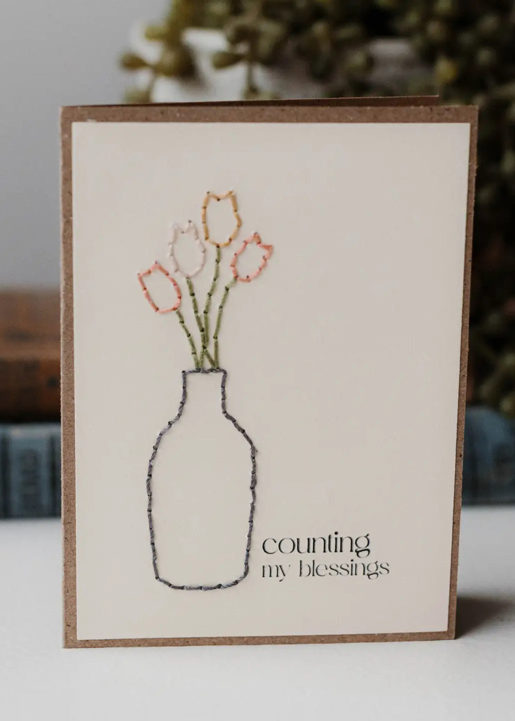 Rosie's Boutique Haiti Counting My Blessings Handstitched Card