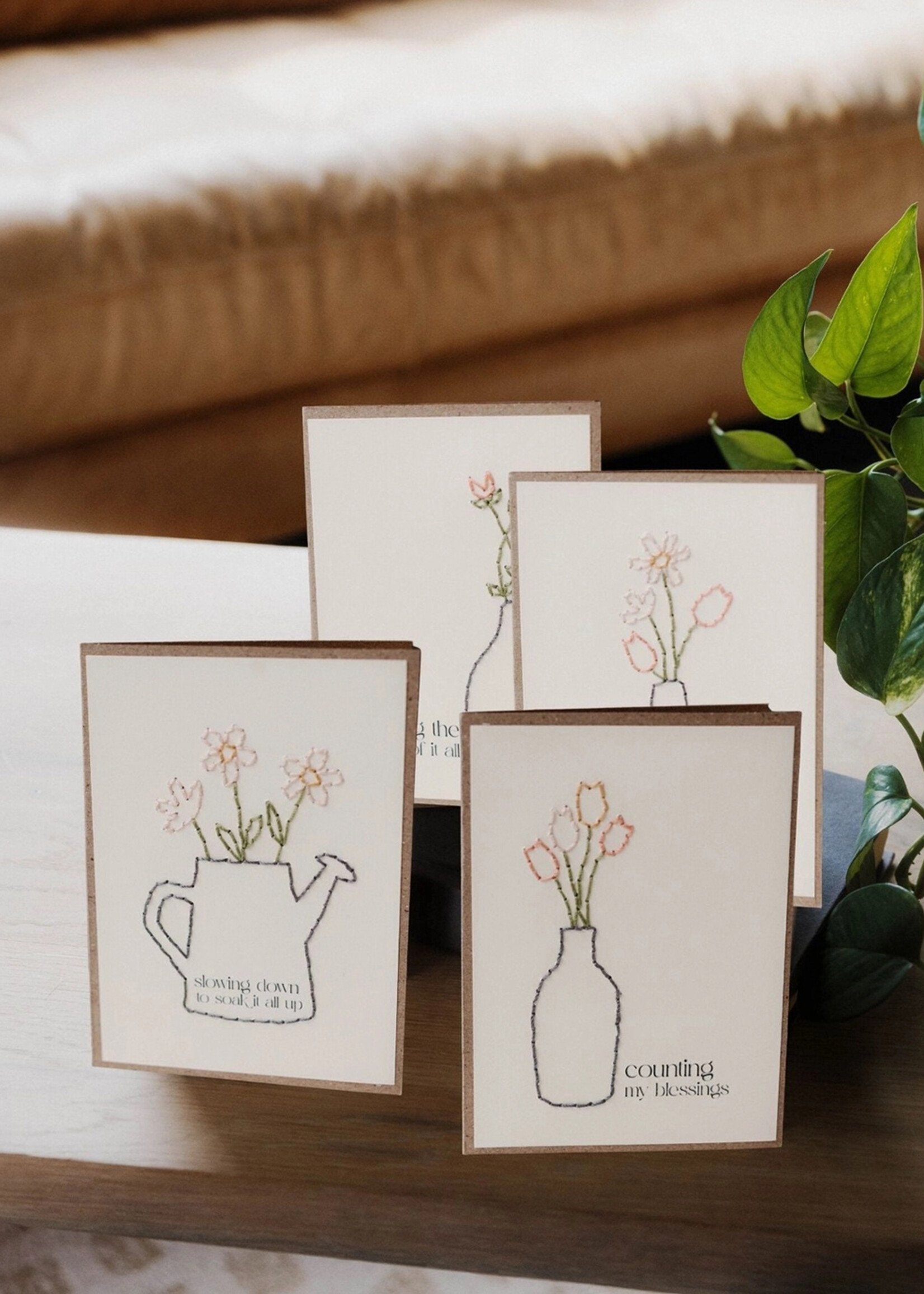 Rosie's Boutique Haiti Counting My Blessings Handstitched Card