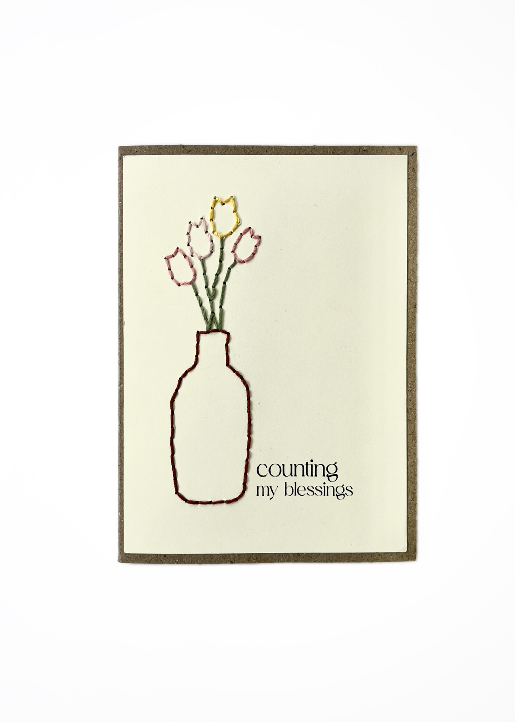 Rosie's Boutique Haiti Counting My Blessings Handstitched Card