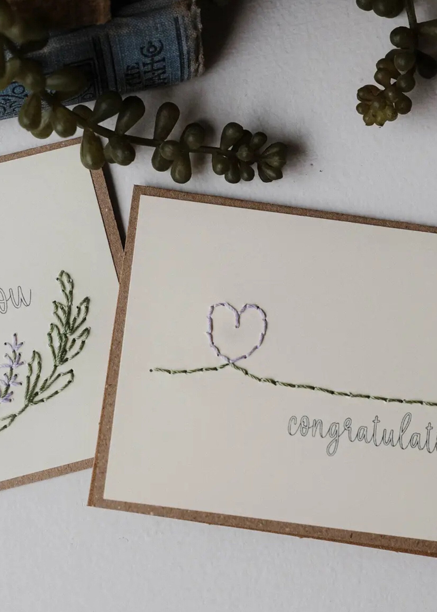 Rosie's Boutique Haiti Congratulations Heart Handstitched Card