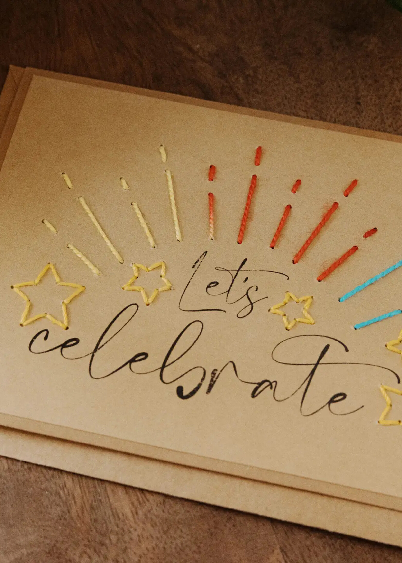 Rosie's Boutique Haiti Let's Celebrate Handstitched Card