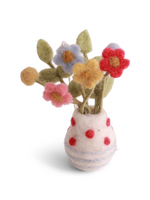 Gry and Sif Felt Ornament Vase with Stripes, Dots  & Flowers
