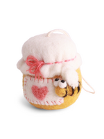 Gry and Sif Felt Ornament Sweet Honey Jar with Bee