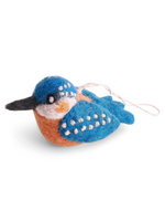 Gry and Sif Bird Felt Ornament - Kingfisher