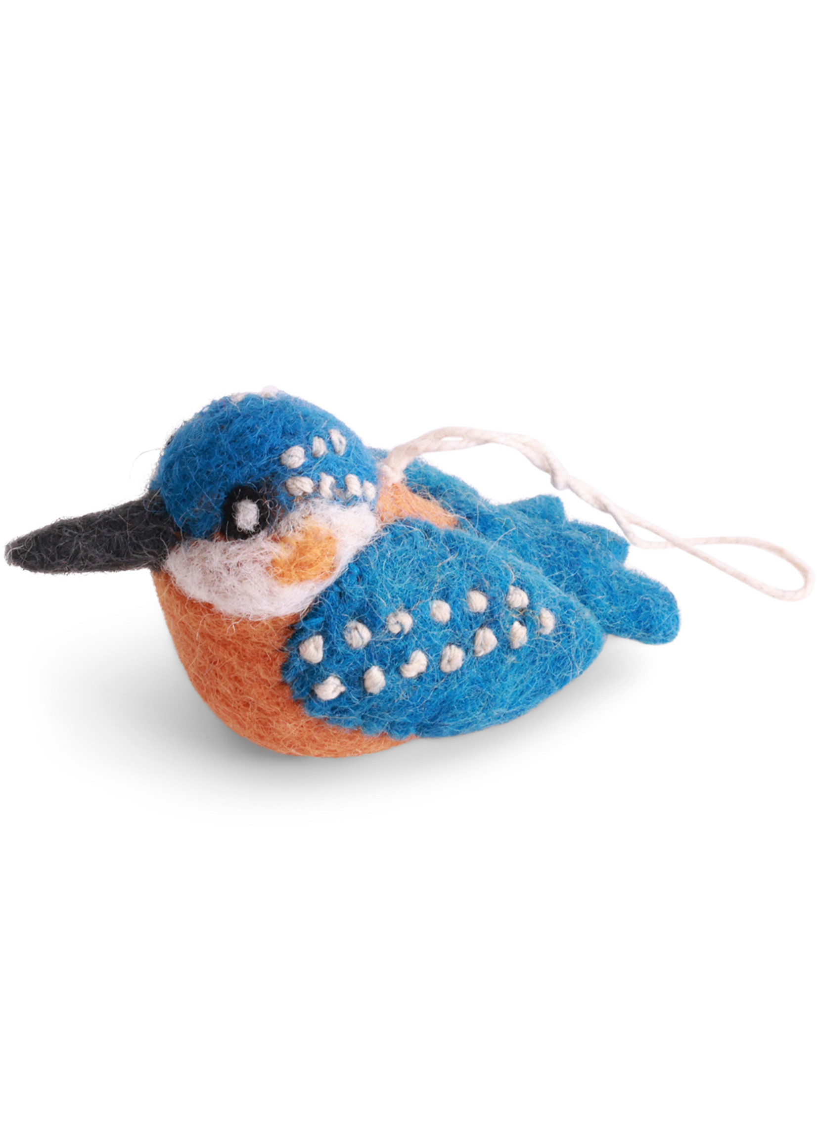 Gry and Sif Bird Felt Ornament - Kingfisher
