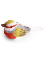 Gry and Sif Bird Felt Ornament - Silver Eye