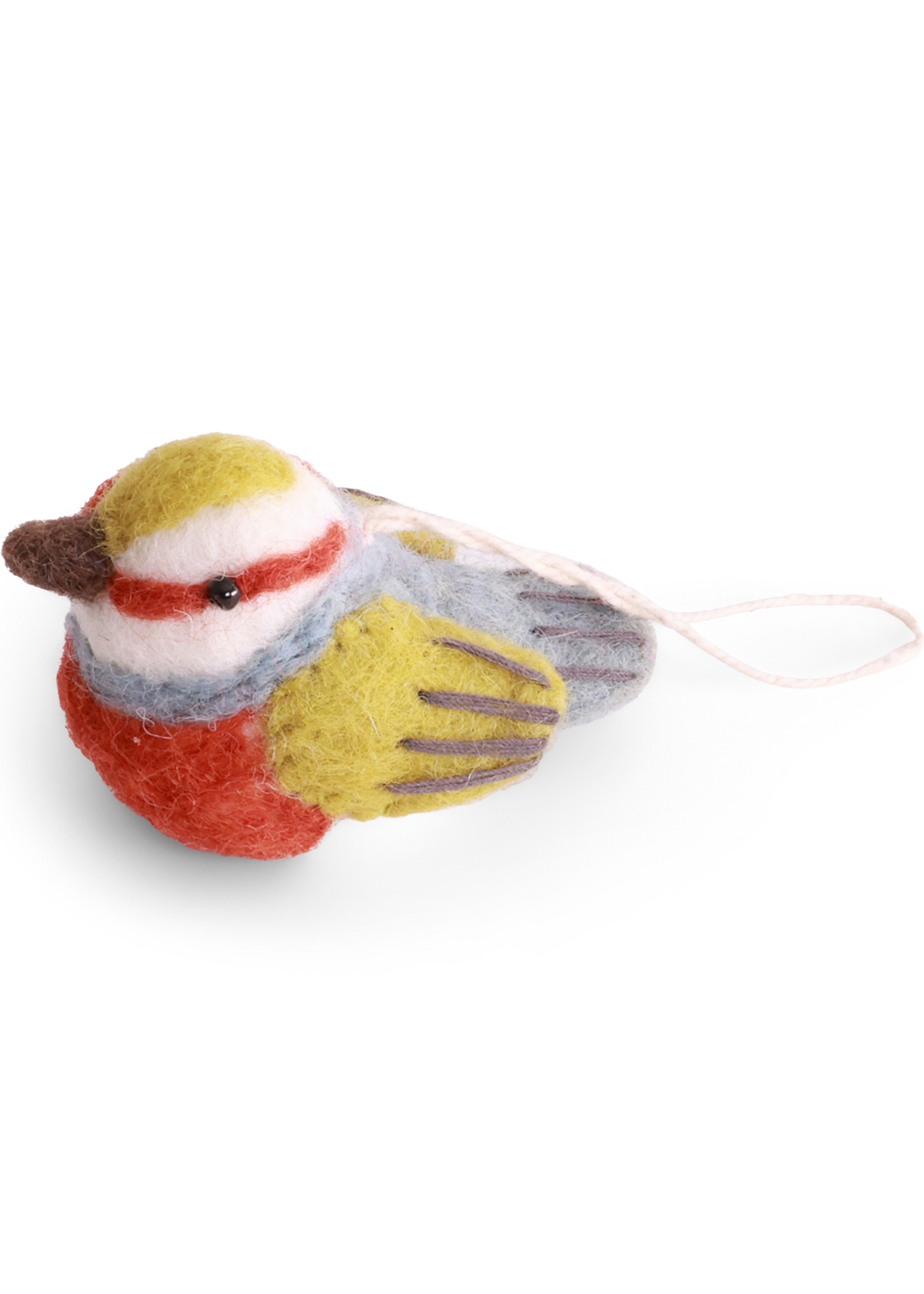 Gry and Sif Bird Felt Ornament - Silver Eye