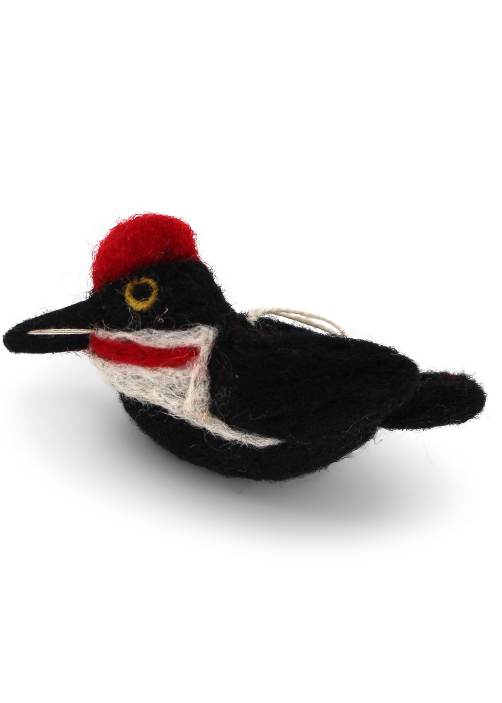 Gry and Sif Bird Felt Ornament - Woodpecker