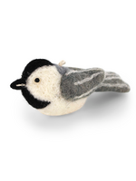 Gry and Sif Bird Felt Ornament - Chickadee
