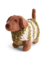 Gry and Sif Dog Felt Ornament - Dachshund with Sweater