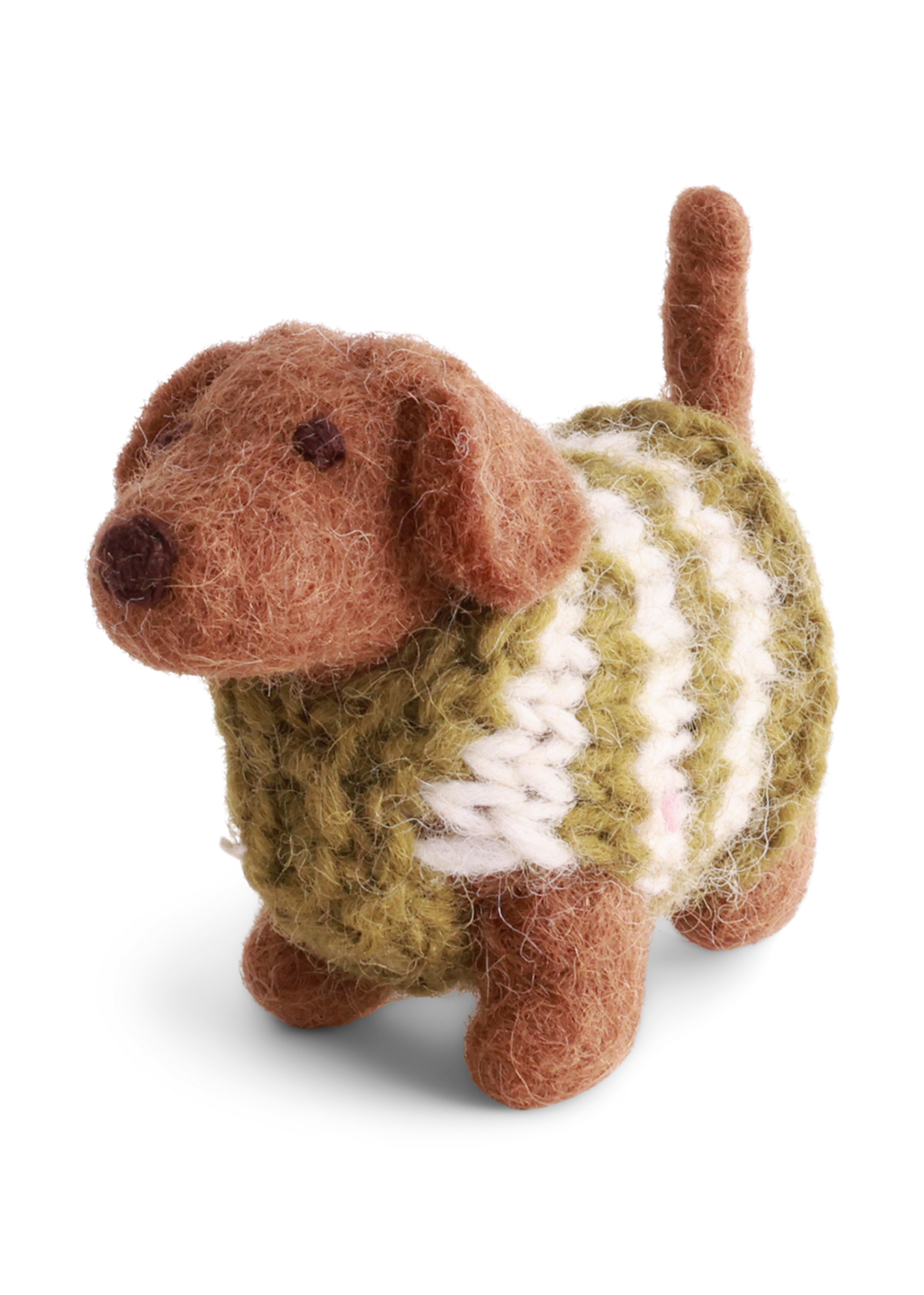 Gry and Sif Dog Felt Ornament - Dachshund with Sweater